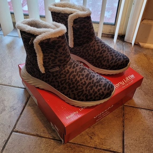 Cheeks Tony Little Gray Cheetah Print Fit Body Sport Boots Size 9 NWB - Picture 2 of 8